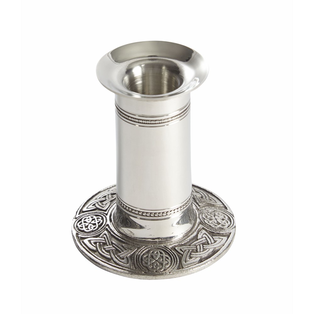 Large Celtic Base Pewter Candle Holder