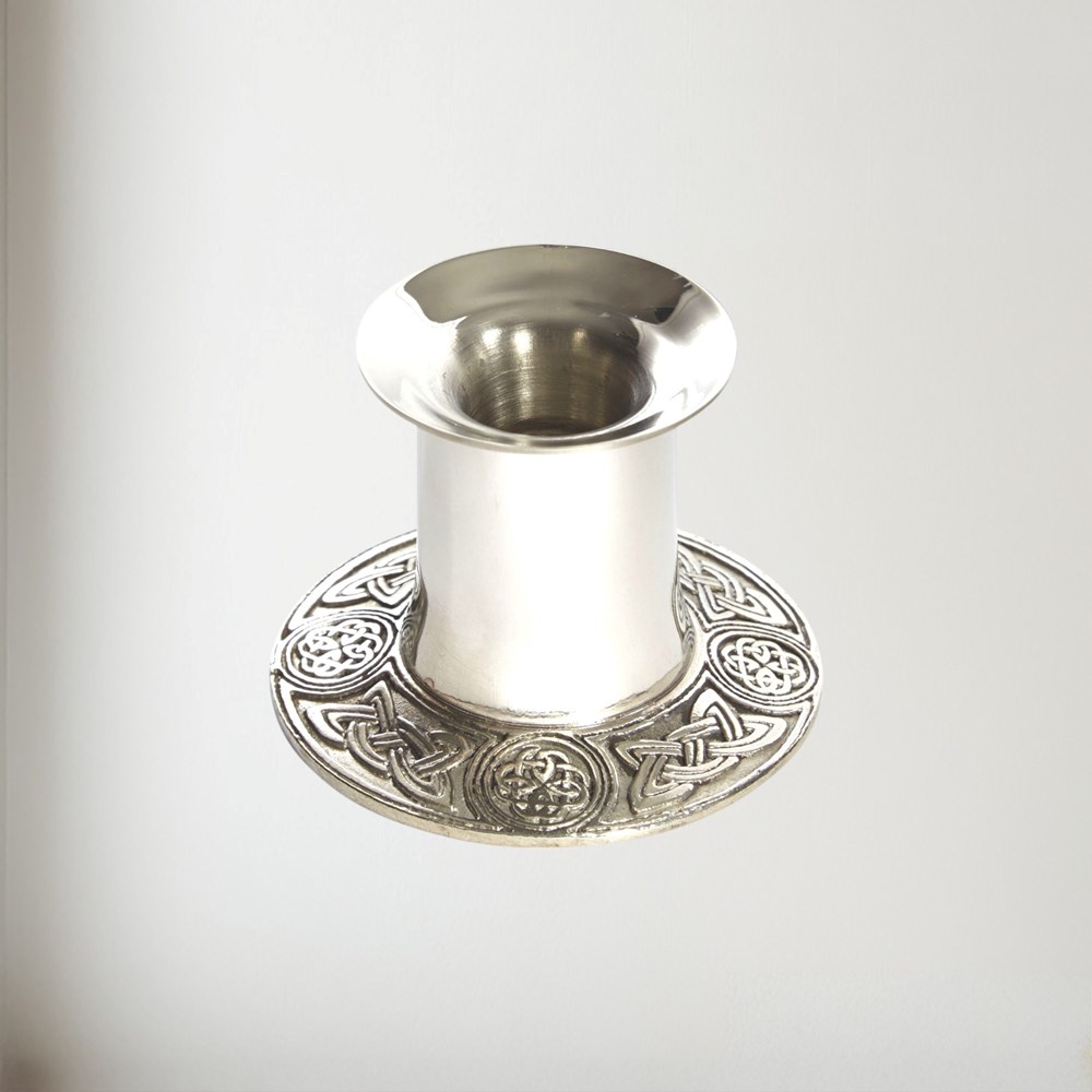 Small Celtic Pewter Candle Holder