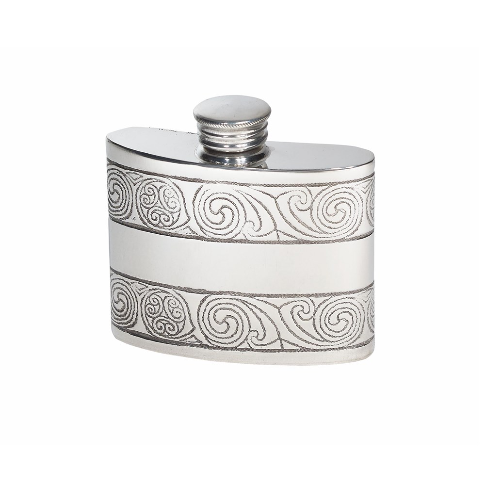 2oz Kells Kidney Pewter Kidney Hip Flask