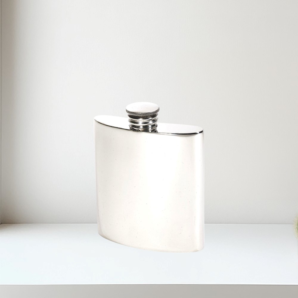 3oz Plain Pewter Kidney Hip Flask 3oz pewter kidney spirit flask