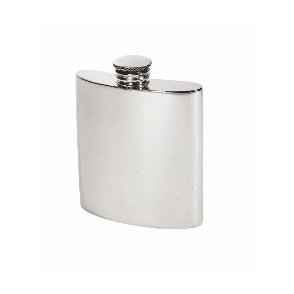 3oz Plain Pewter Kidney Hip Flask