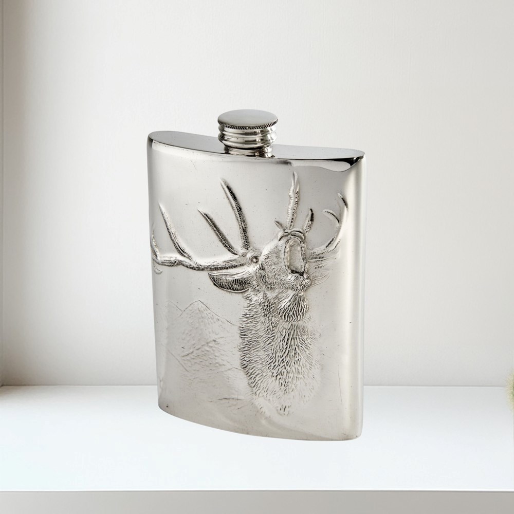 3oz pewter kidney spirit flask
