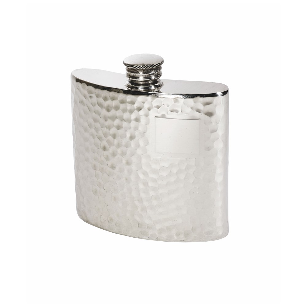4oz Hammered Pewter Kidney Hip Flask