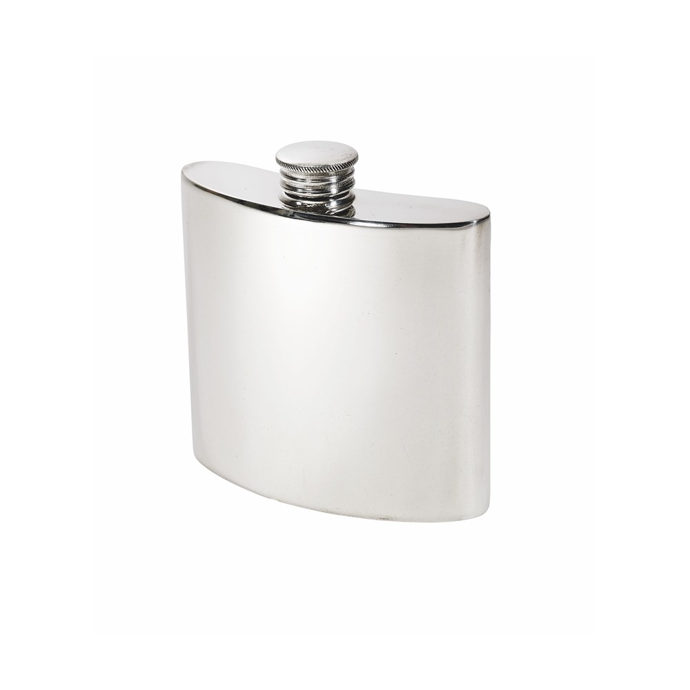 4oz Plain Pewter Kidney Hip Flask