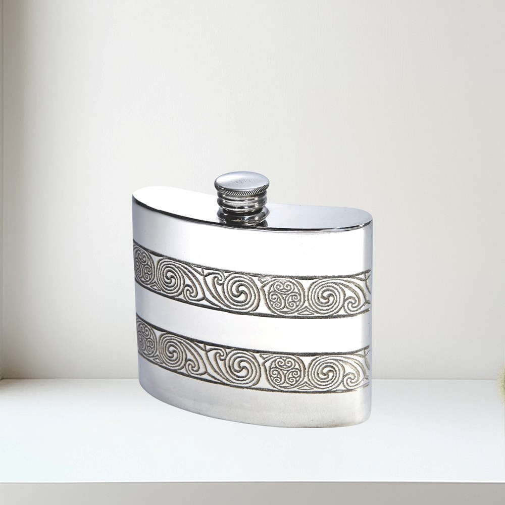 6oz Kells Pewter Kidney Hip Flask
