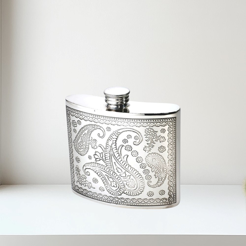 6oz Paisley Pewter Kidney Pewter Hip flask 6oz paisley pewter kidney pewter hipFlask