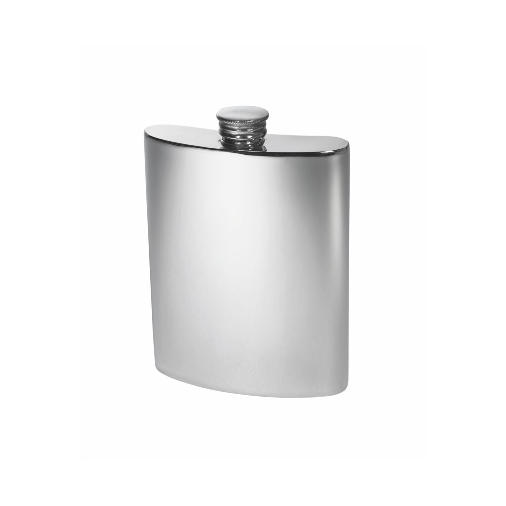 6oz Plain Pewter Kidney Hip Flask