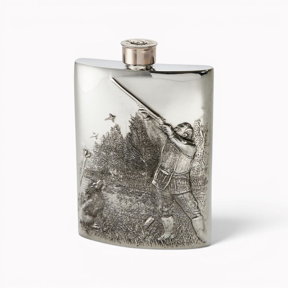 Embossed Shooting 6oz Flask Embossed Shooting 6oz Flask