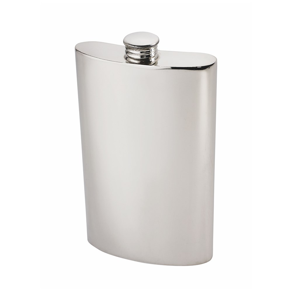 8oz Plain Pewter Kidney Hip Flask