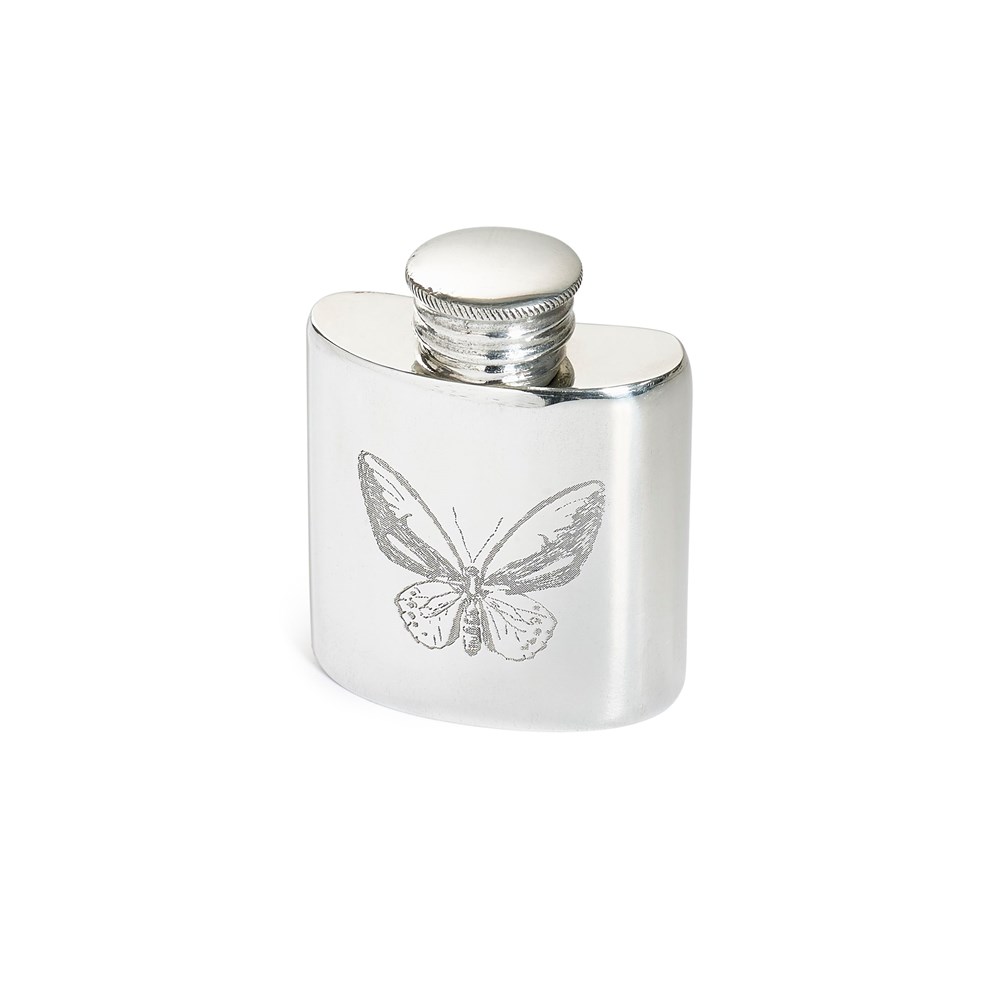 1oz Butterfly Pewter Purse Flask