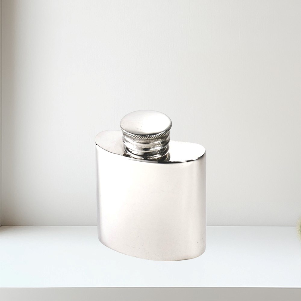 1oz Plain Small Pewter Purse Flask