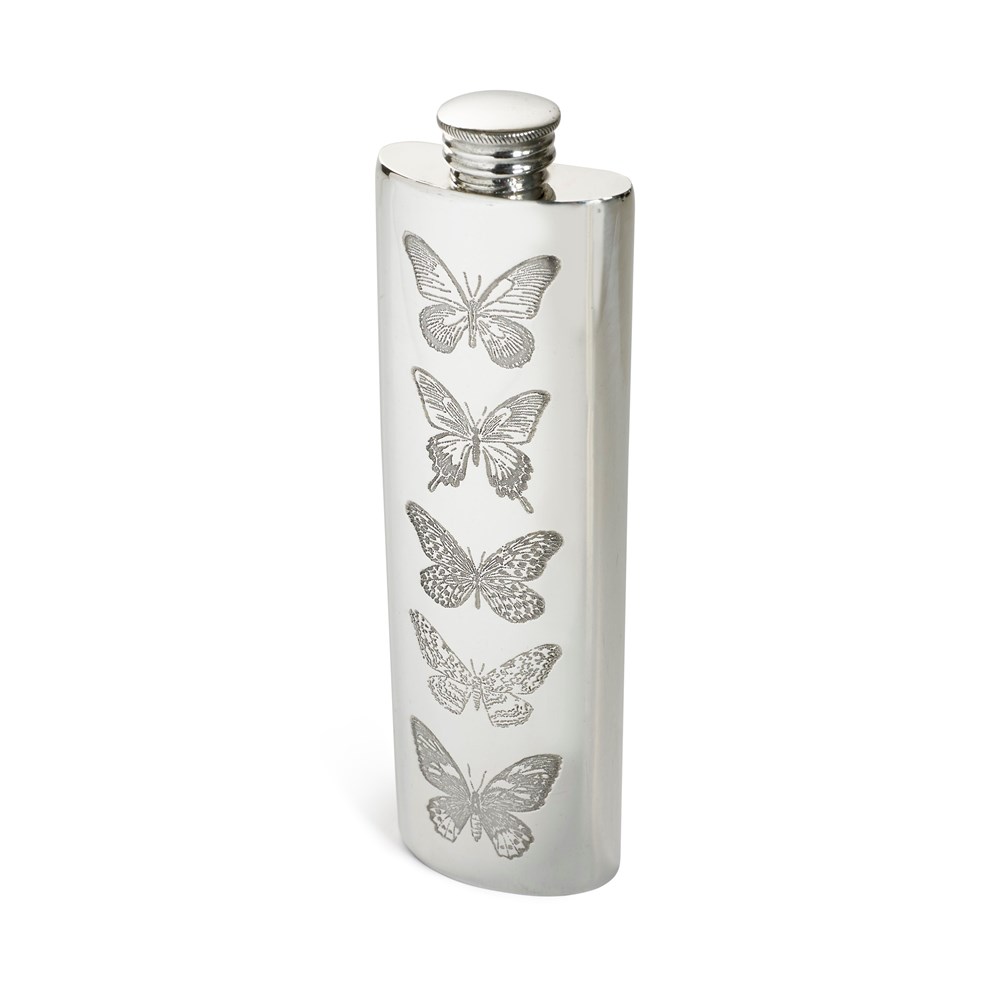 3oz Butterfly Pewter Purse Flask