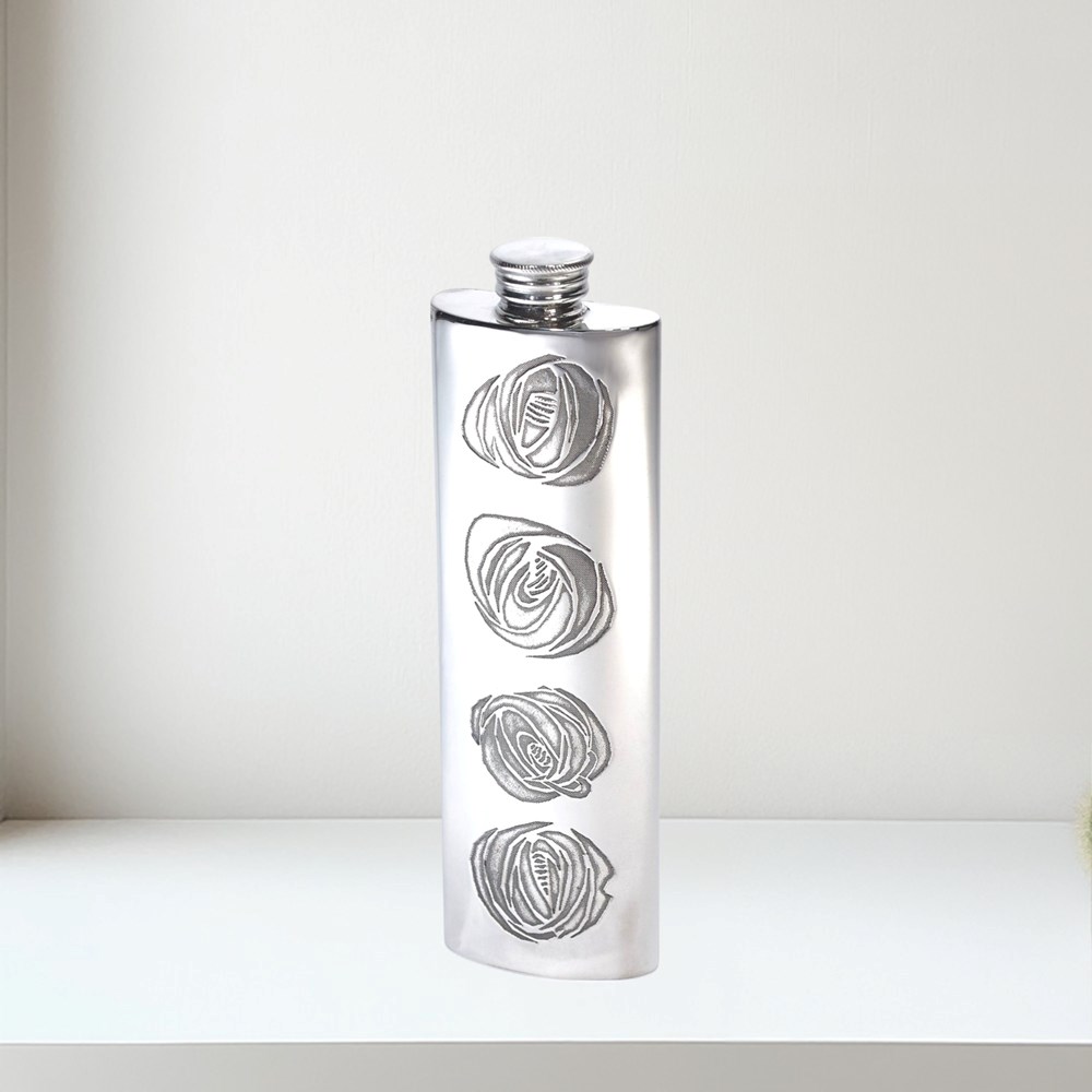 3oz Charles Rennie Mackintosh Pewter Purse Flask 3oz Charles Rennie Mackintosh Pewter Purse Flask