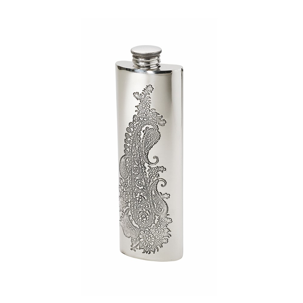 3oz Single Paisley Pewter Purse Flask 3oz Single Paisley Pewter Purse Flask