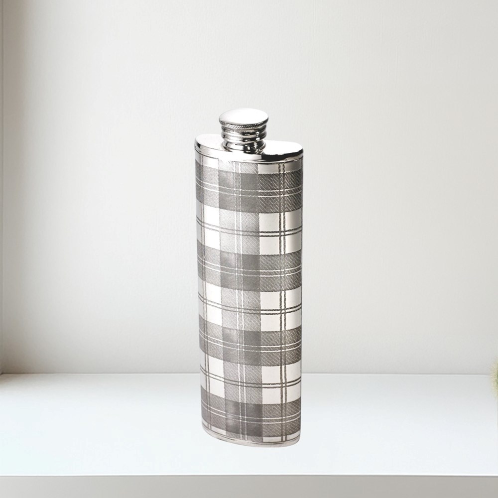 3oz Tartan Pewter Purse Flask