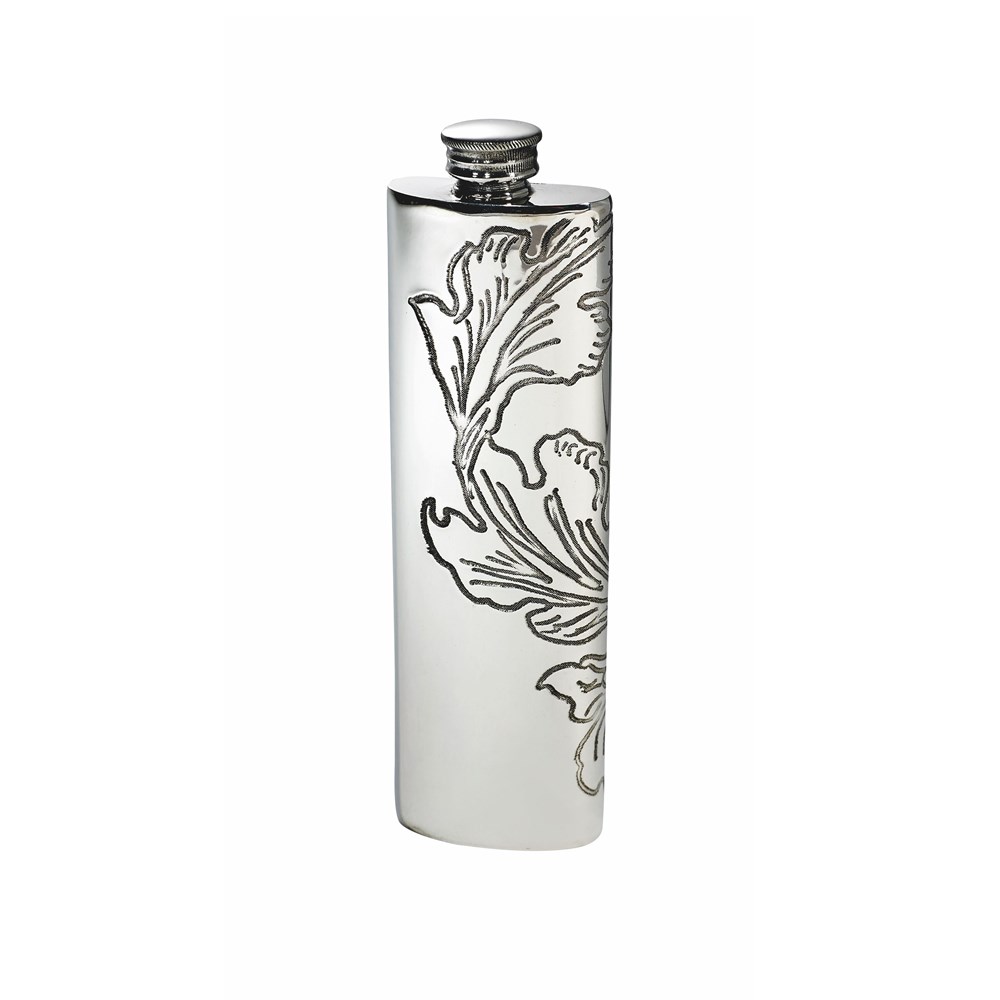 Acanthus Pattern Pewter Purse Flask