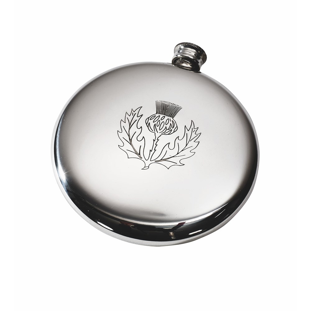 4oz Thistle Pewter Sporran Flask 4oz Thistle Pewter Sporran Flask