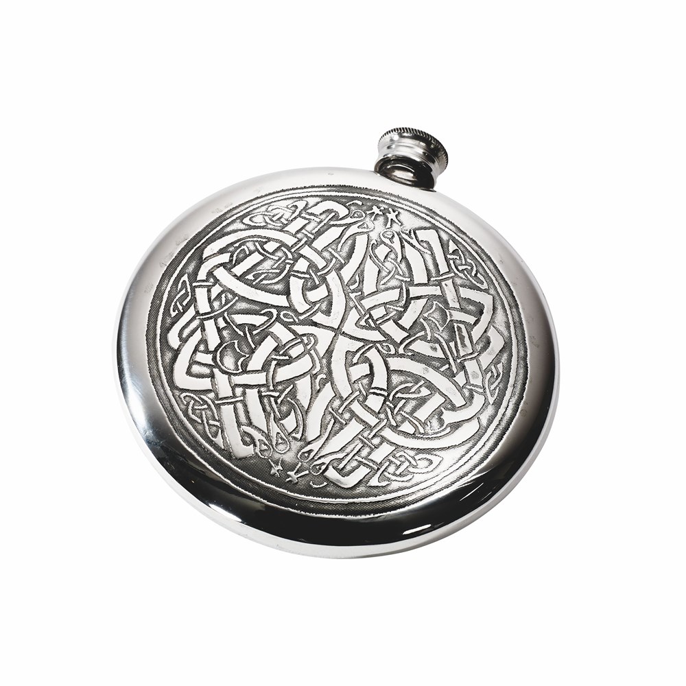 4oz Celtic Circle Pewter Sporran Flask