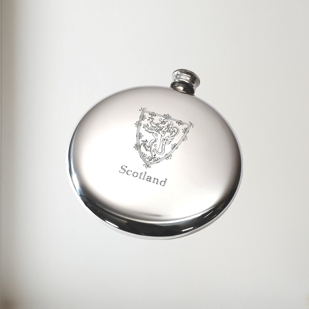 4oz Lion Of Scotland Pewter Sporran Flask
