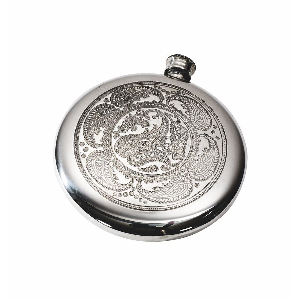 4oz Paisley Pewter Sporran Flask 4oz Paisley Pewter Sporran Flask