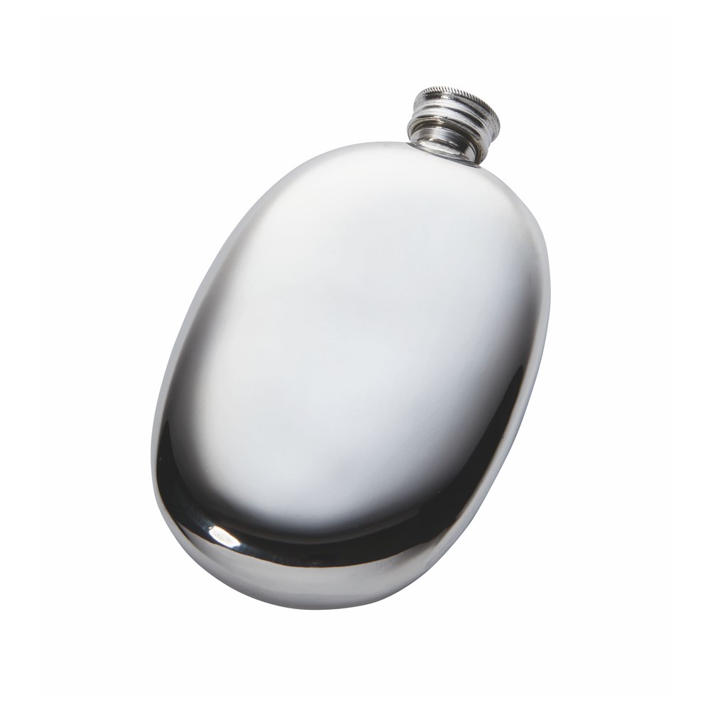 Pewter Oval Pebble Flask