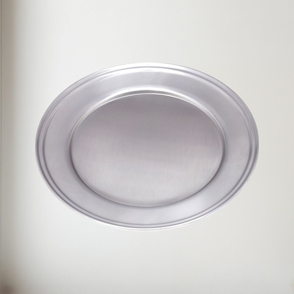 Large Antique Finish Pewter Plate