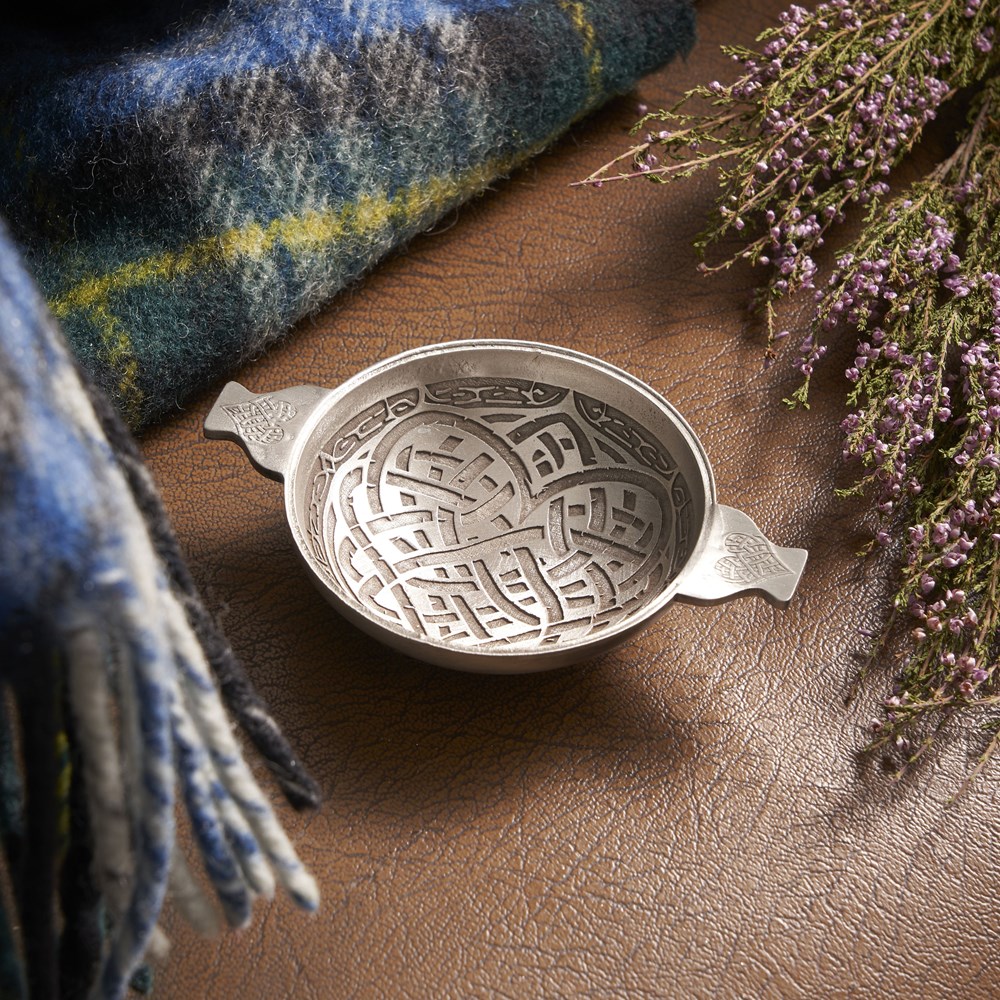 Celtic Heart Cast 3" Pewter Quaich Auld Lang Syne Cast Quaich
