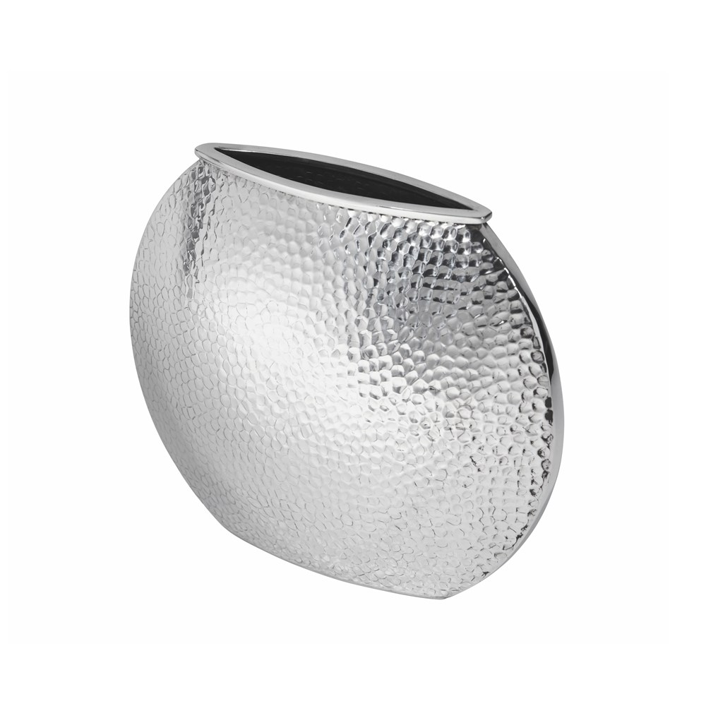 Hammered large round vase