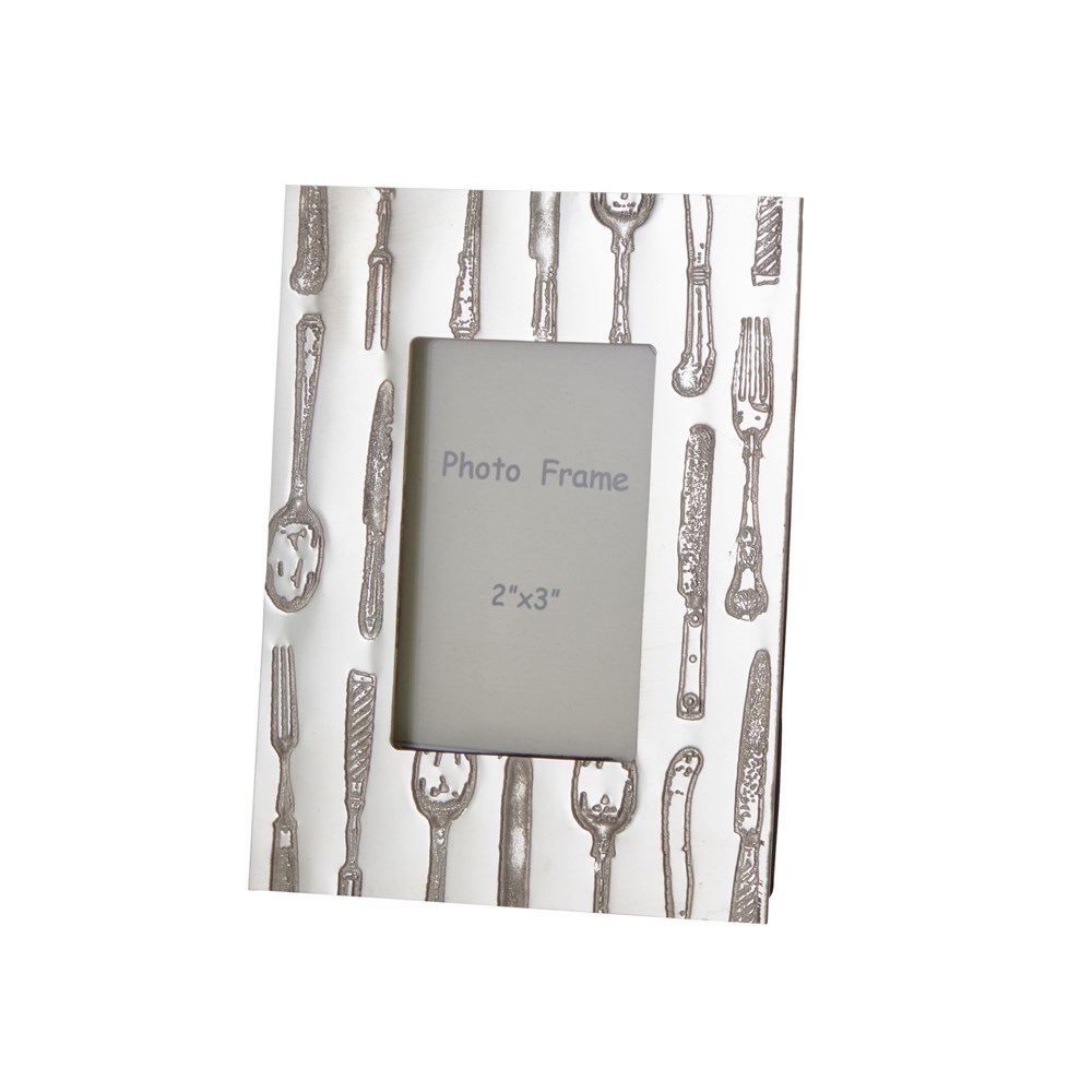 Knife Fork Spoon Pewter 2"X3" Mini Picture Frame