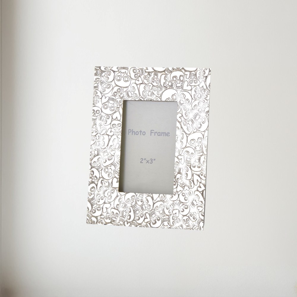 Love Skull Pewter 2"X3" Mini Picture Frame