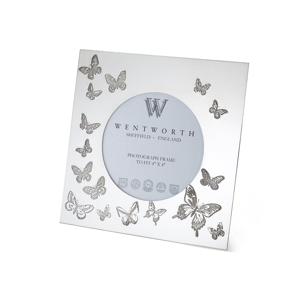 Butterfly Small Pewter 4"X4" Frame