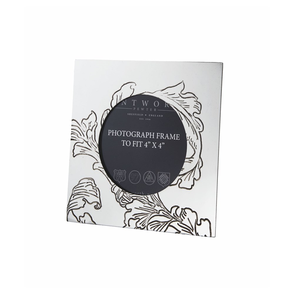 Acanthus Pattern Small Pewter 4"X4" Frame