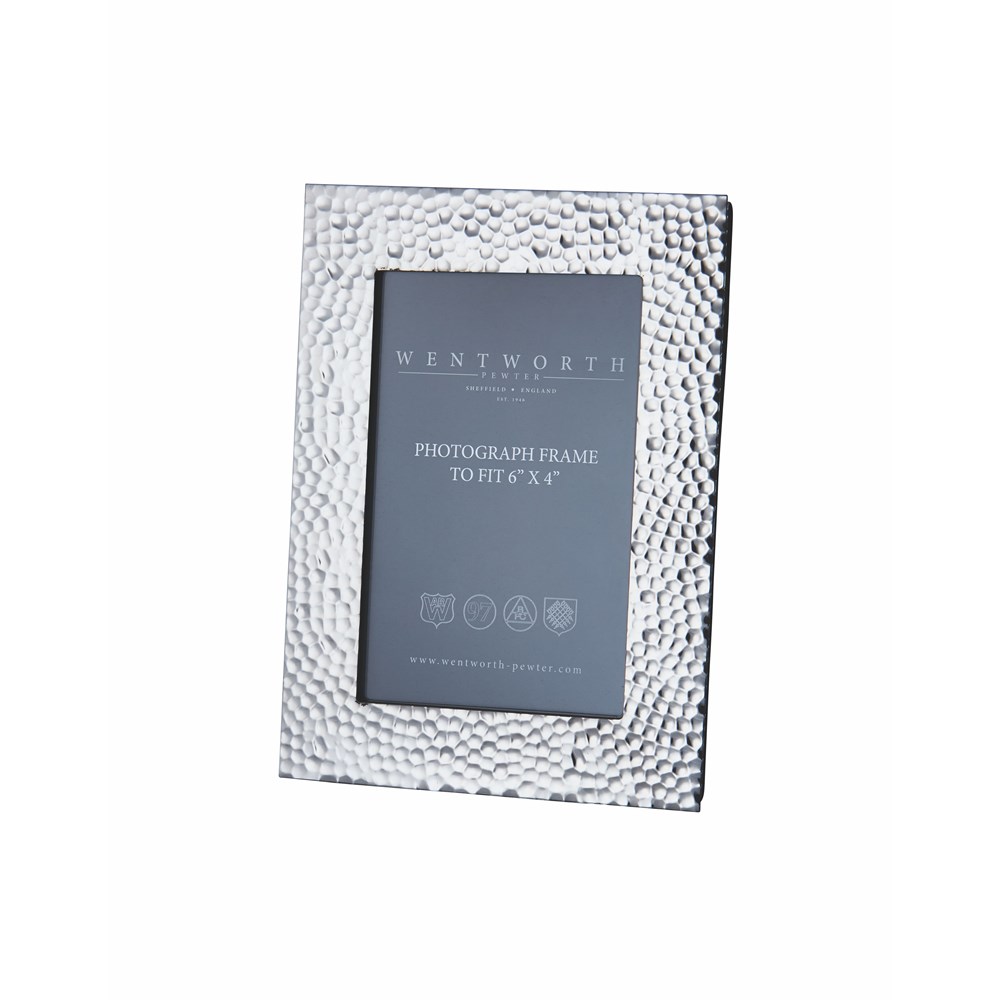 Medium Hammered 6"X4" Pewter Picture Frame