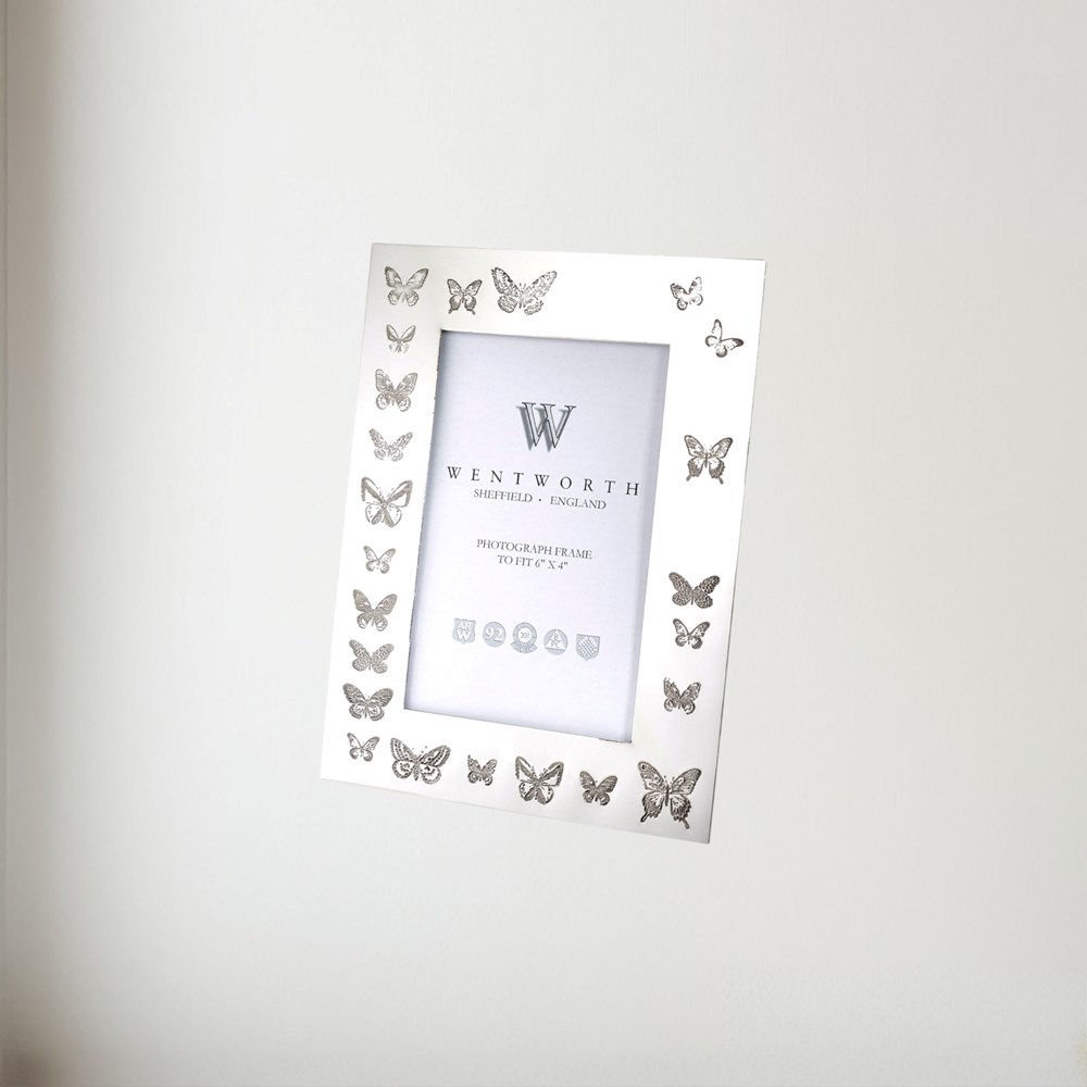 Butterfly Pewter 6"X4" Picture Frame