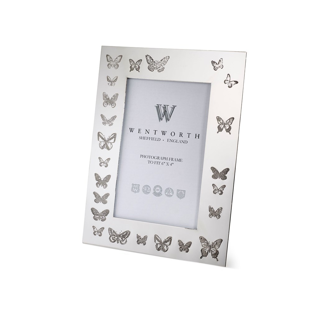 Butterfly Pewter 6"X4" Picture Frame