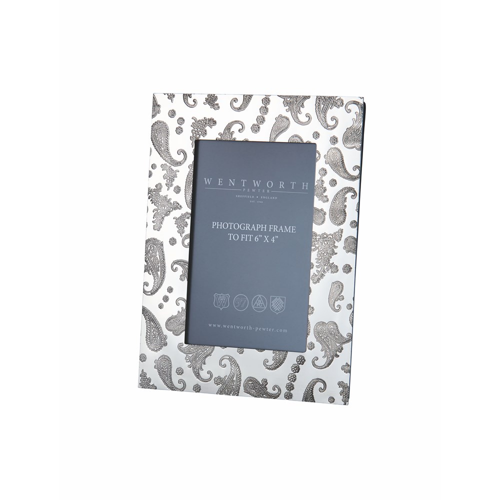 Medium Paisley Pewter 6"X4" Picture Frame Medium Paisley Pewter 6"X4" Picture Frame