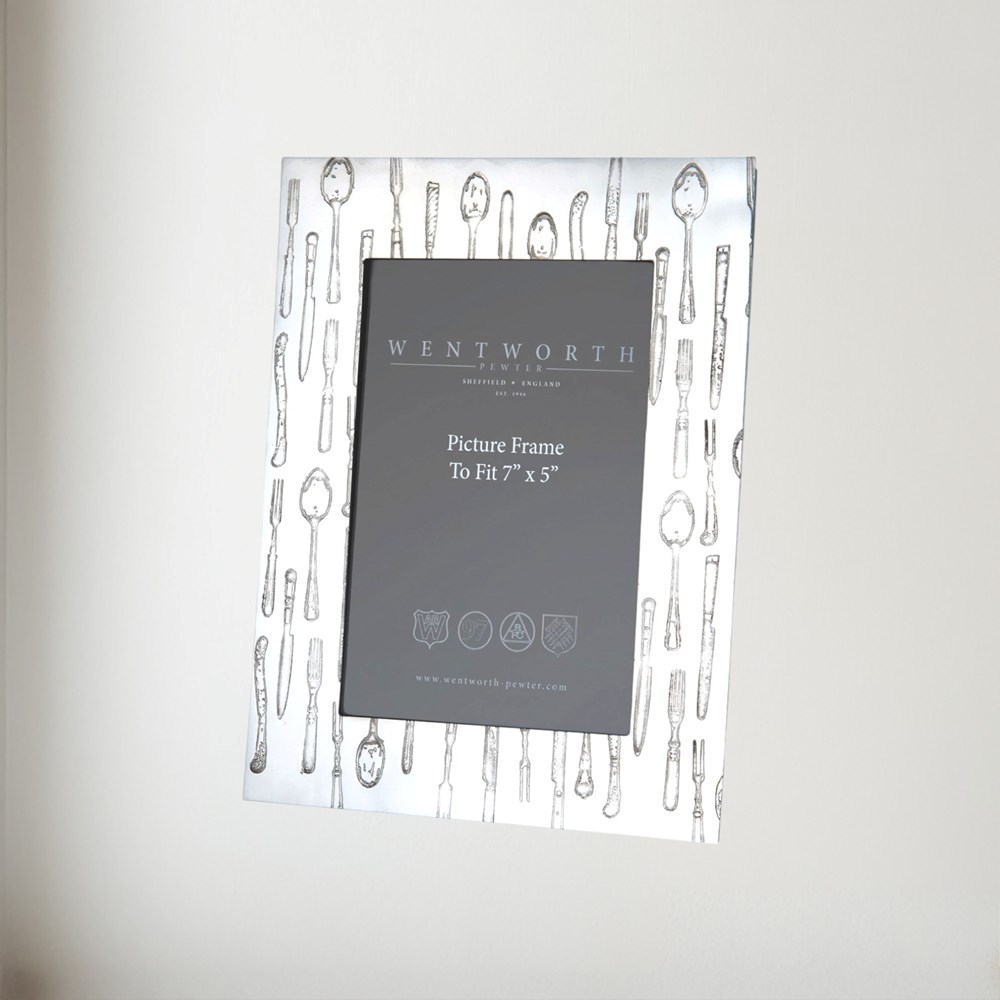 Large Knife Fork Spoon Pewter 7"X5" Picture Frame Large knife fork spoon Pewter 7"x5" Picture frame