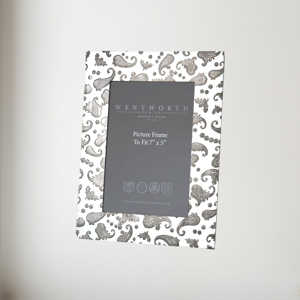 Large Paisley 7"X5" Pewter Picture Frame