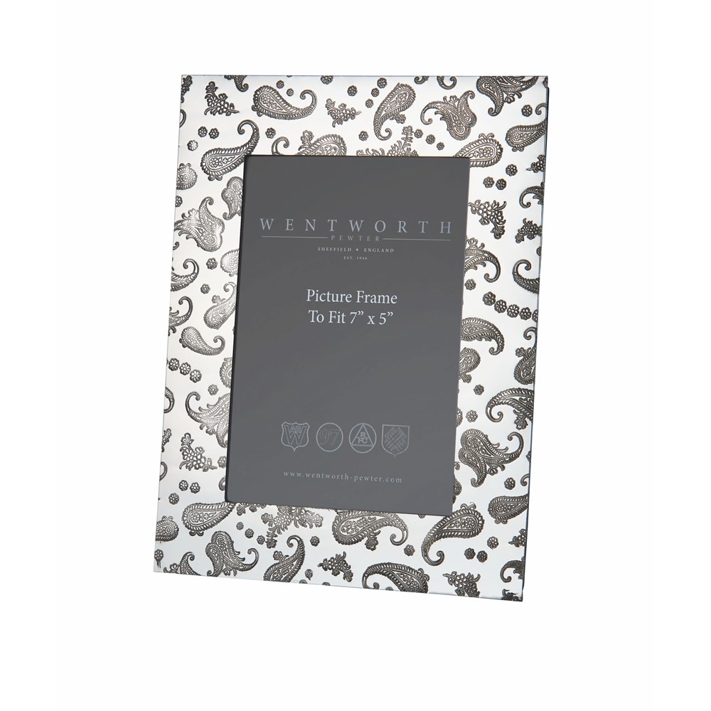Large Paisley 7"X5" Pewter Picture Frame