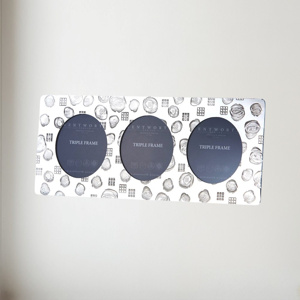 Triple Charles Rennie Mackintosh Pewter Picture Frame Triple Charles Rennie Mackintosh pewter picture frame