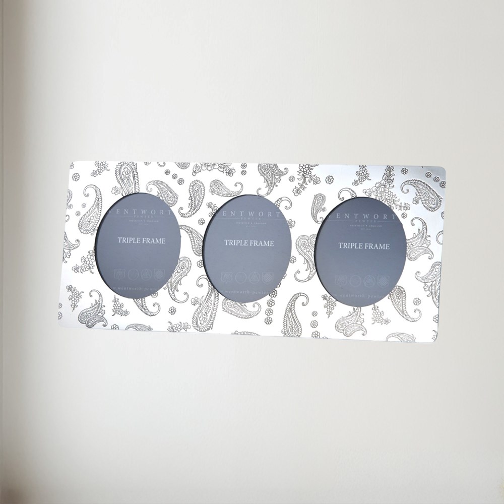 Paisley Pewter Triple Picture Frame Paisley Pewter Triple Picture Frame