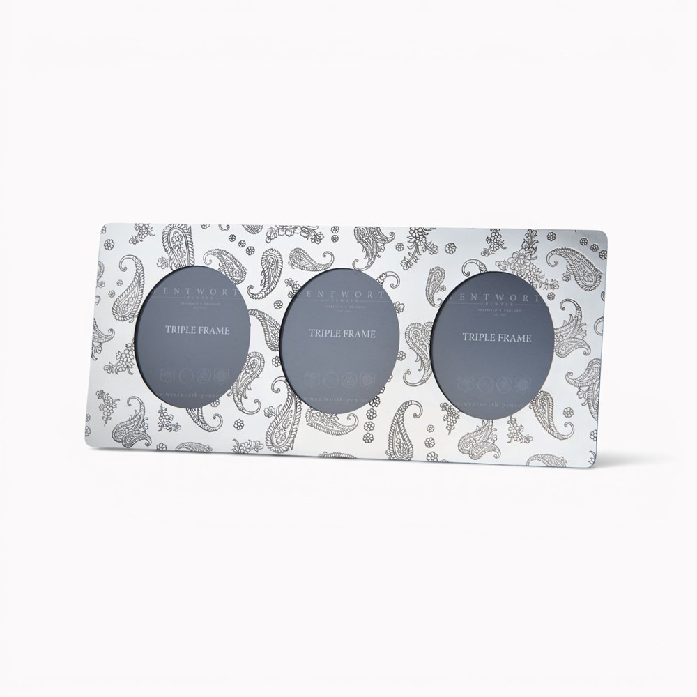 Paisley Pewter Triple Picture Frame Paisley Pewter Triple Picture Frame