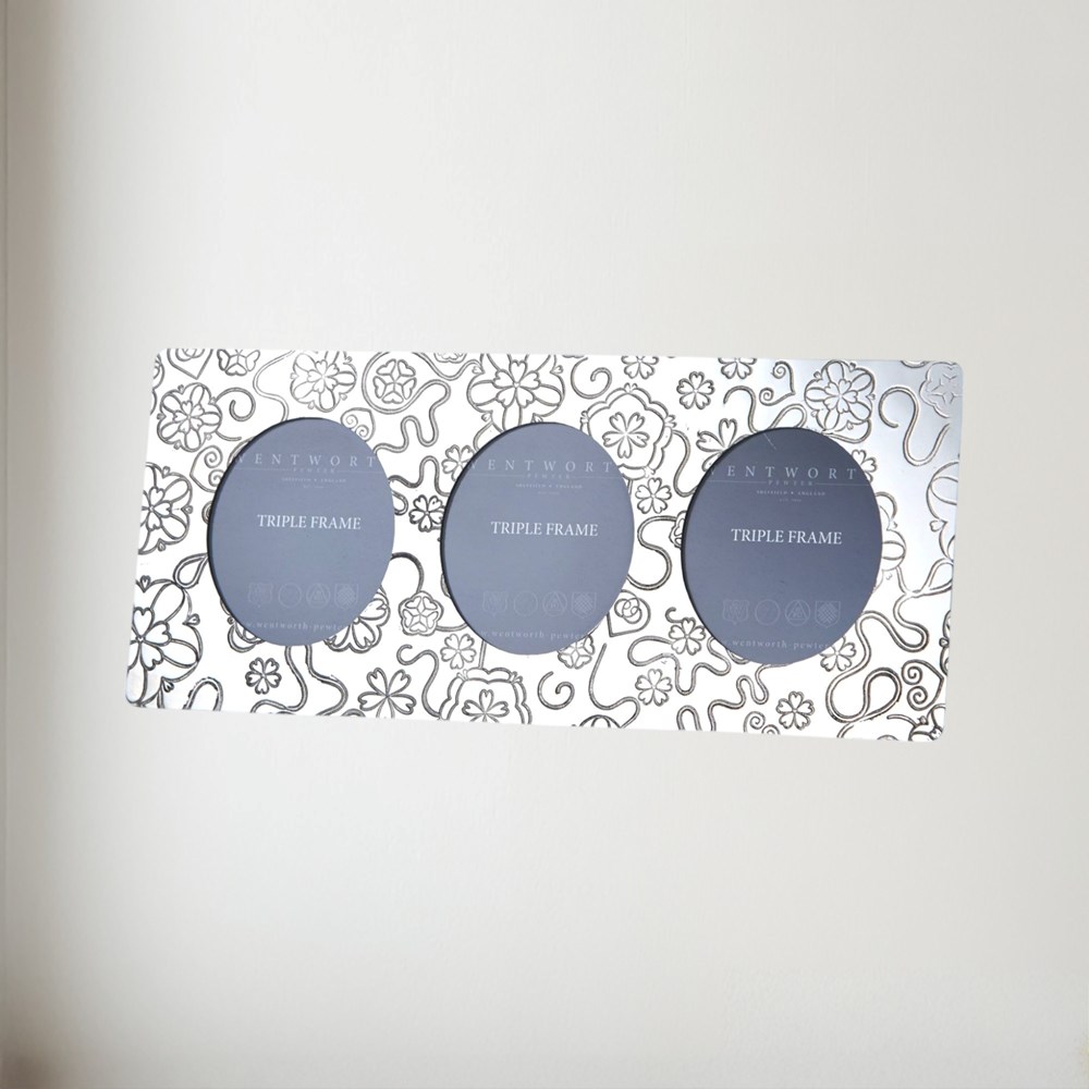 Triple Yorkshire Rose Pewter Frame