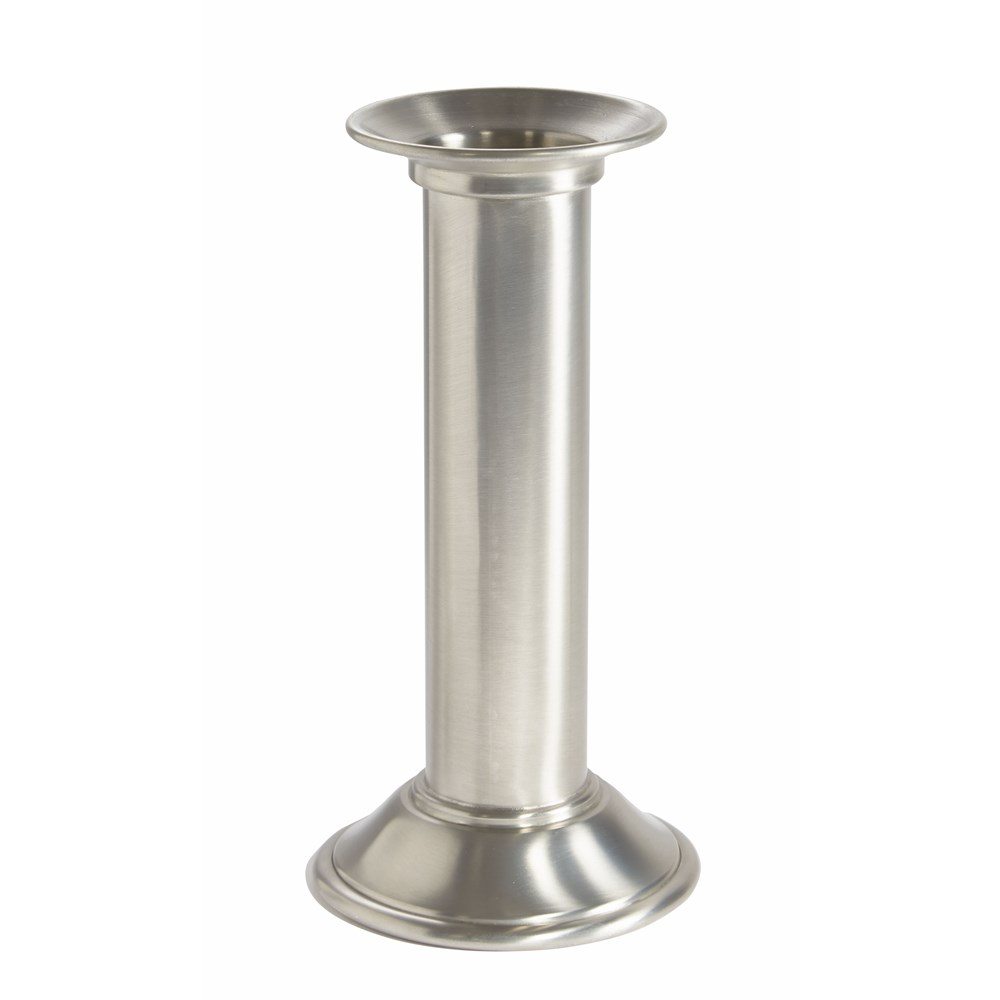 Large Pillar Antique Finish Pewter Candle Holder