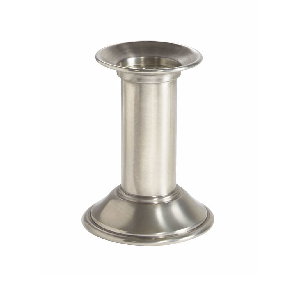 Small Antique Finish Pewter Pillar Candle Holder