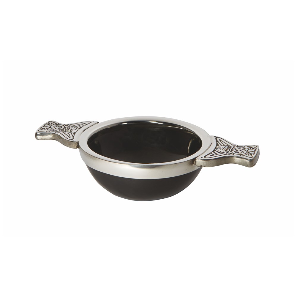 80mm Horn And Pewter Quaich