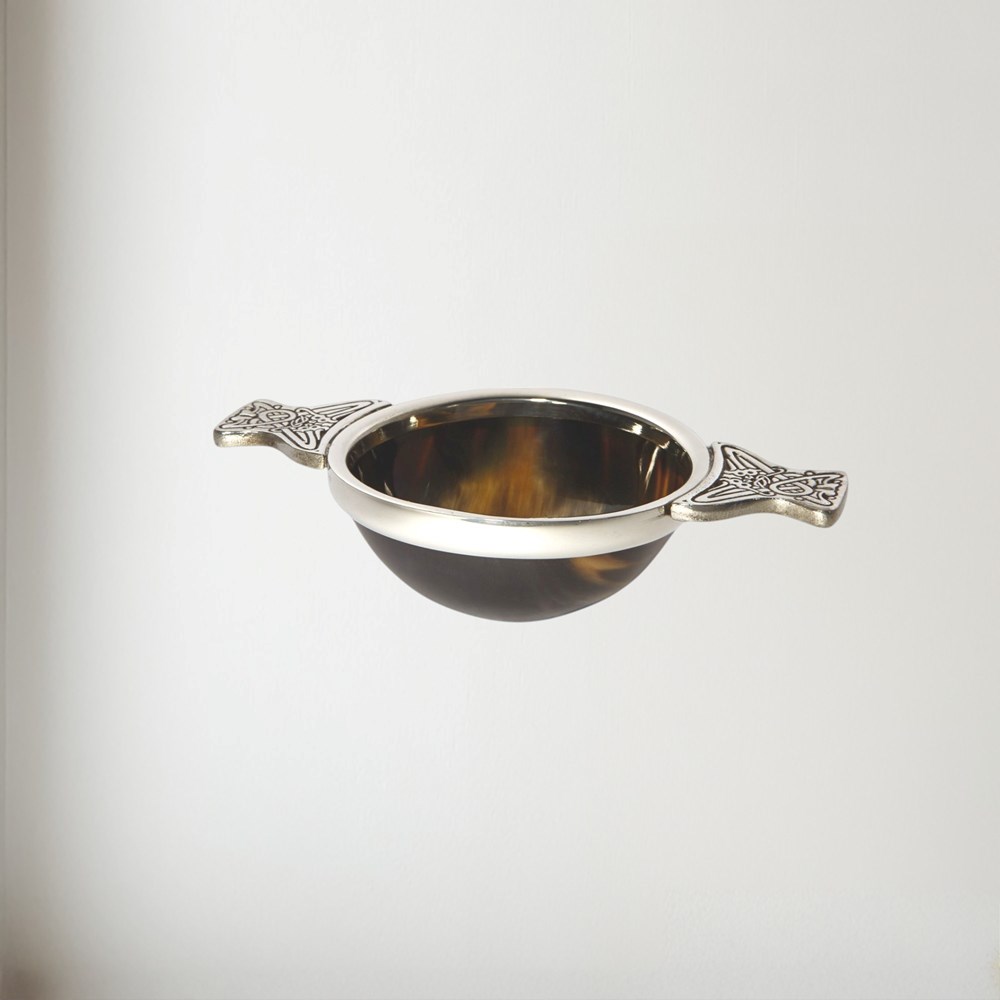 100mm Horn And Pewter Quaich