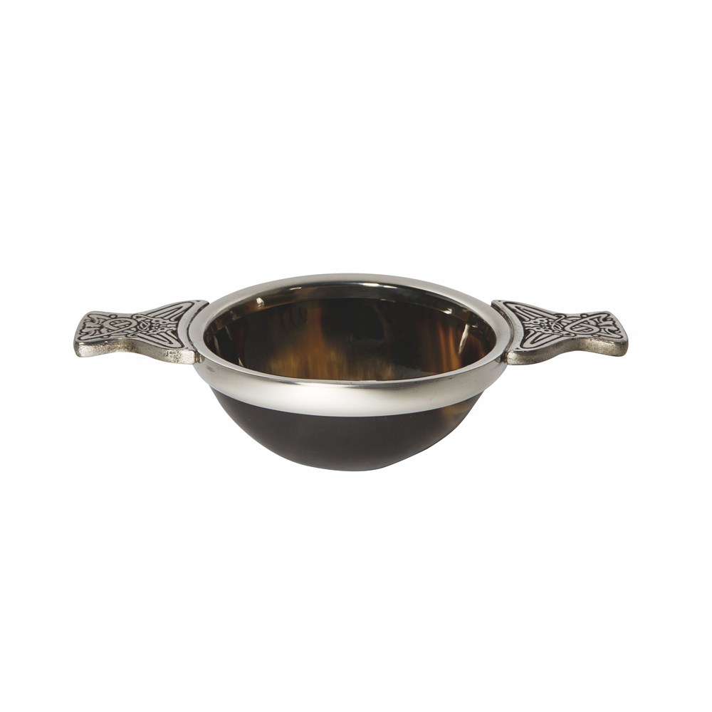100mm Horn And Pewter Quaich