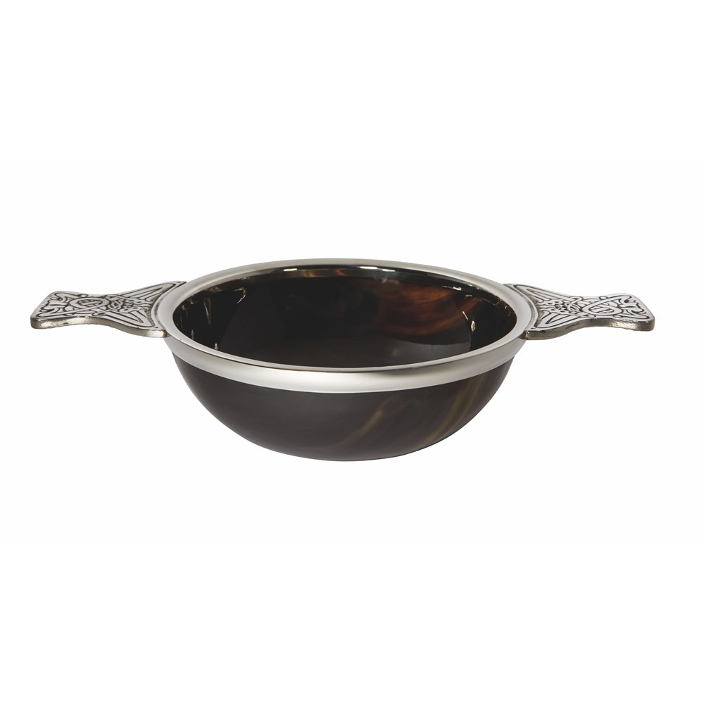 160mm Horn And Pewter Quaich