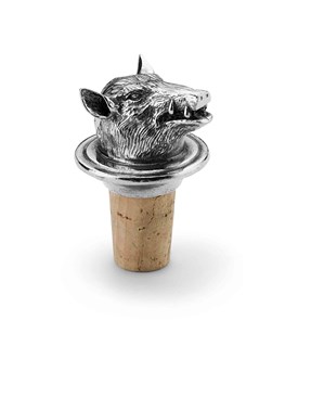 Pewter boar wine cork